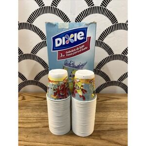2008 Dixie 3 Oz‎ Paper Bathroom Cups Tropical Fantasy Fish Discontinued 93 cups